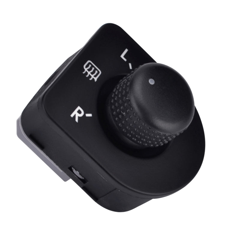 Black mirror control knob switch with L- and R- arrows and textured grip