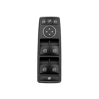 Left window lift switch panel with dark buttons and arrow control pad
