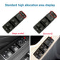 Car window switch panel with arrow pad and grouped window buttons on black trim