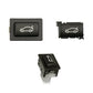 Black trunk switch button with white car icon, side and angled views