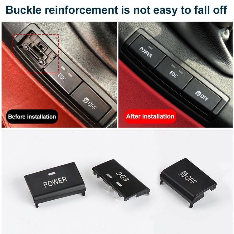 Center console switch button row with POWER, EDC, and OFF labels