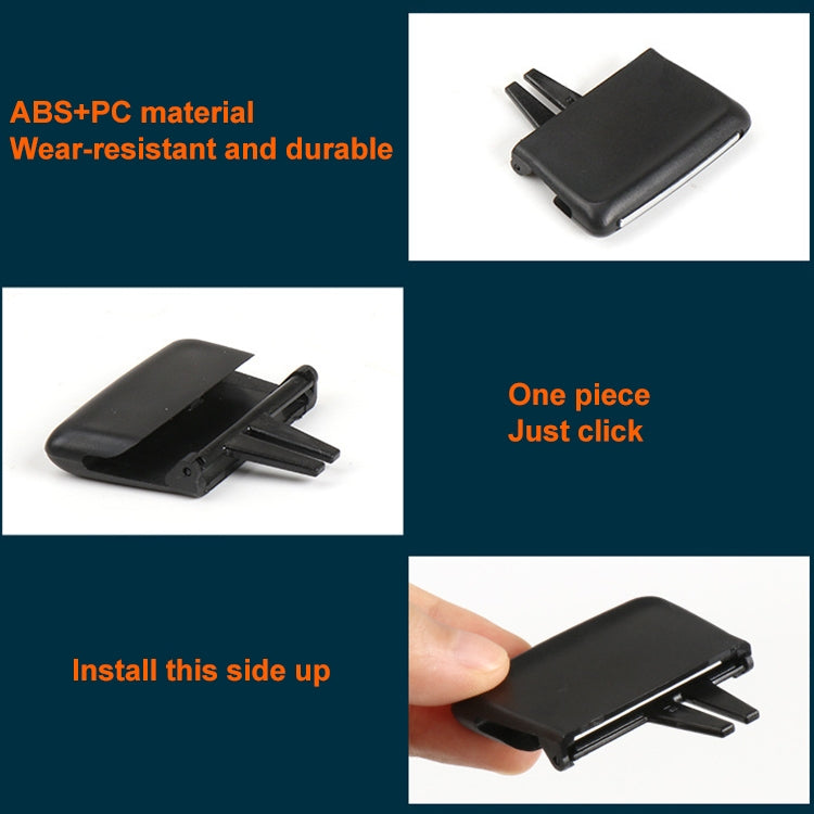 Black air vent control paddle with snap-fit mounting tabs