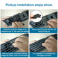 Black air vent paddle being inserted into car dashboard vent grille