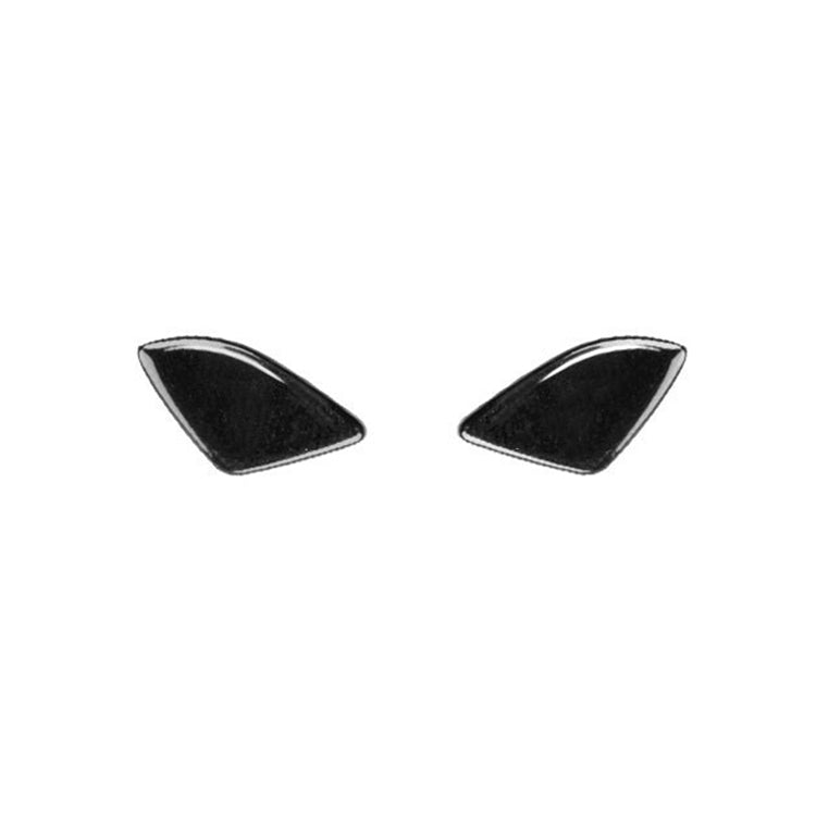Seat headrest adjustment switch button pair, black plastic with chrome edge