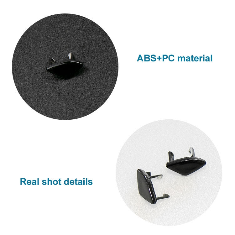 Seat headrest adjustment switch button, black ABS plastic with mounting clips