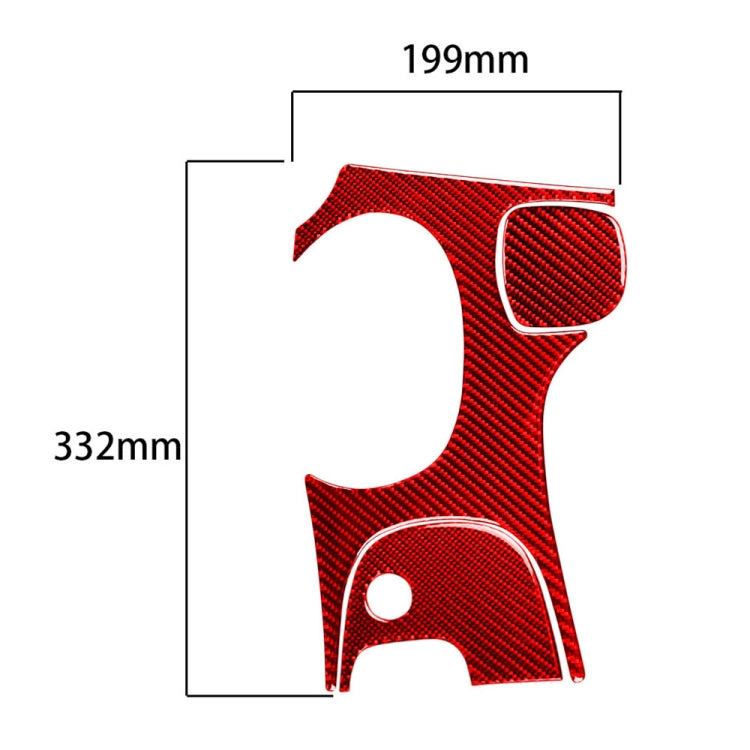 Carbon fiber-style gear panel sticker insert kit, red checkered pattern, left-side cutout