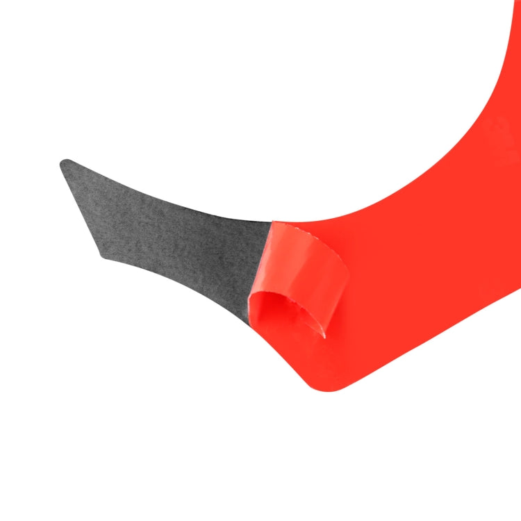 Carbon fiber-style gear panel sticker adhesive backing edge, red outer piece with cutout