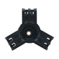Black trunk bag hook with round center hole and three mounting clips