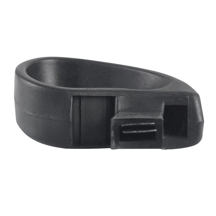 Right car seat lift tilt release handle, black plastic side profile