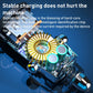 Car charger circuit board with power inductor and capacitors, metallic plug end.