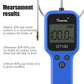 Blue oil tester with LCD screen showing an oil percentage reading and two buttons