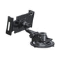 Black suction-cup tablet mount with bracket arms and cradle