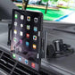 Black dashboard tablet holder with suction base and side clamp cradle