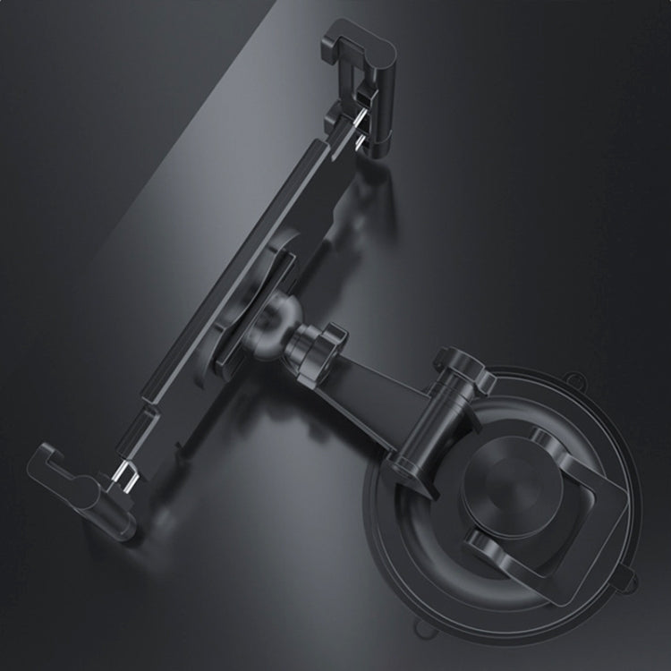 Car tablet holder suction mount with adjustable bracket and clamp-style base