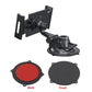 Car dashboard suction tablet mount with adjustable holder and removable front/back covers.