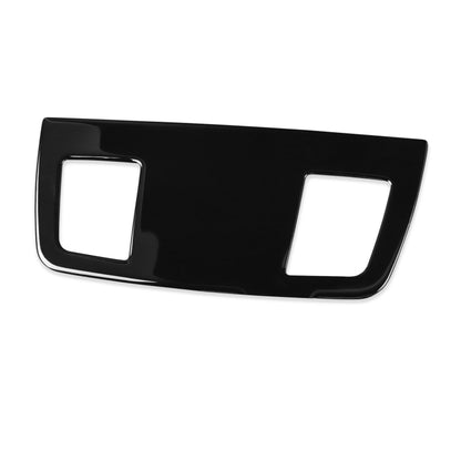 BMW dashboard air outlet panel sticker, black with two rectangular cutout frames and chrome edges