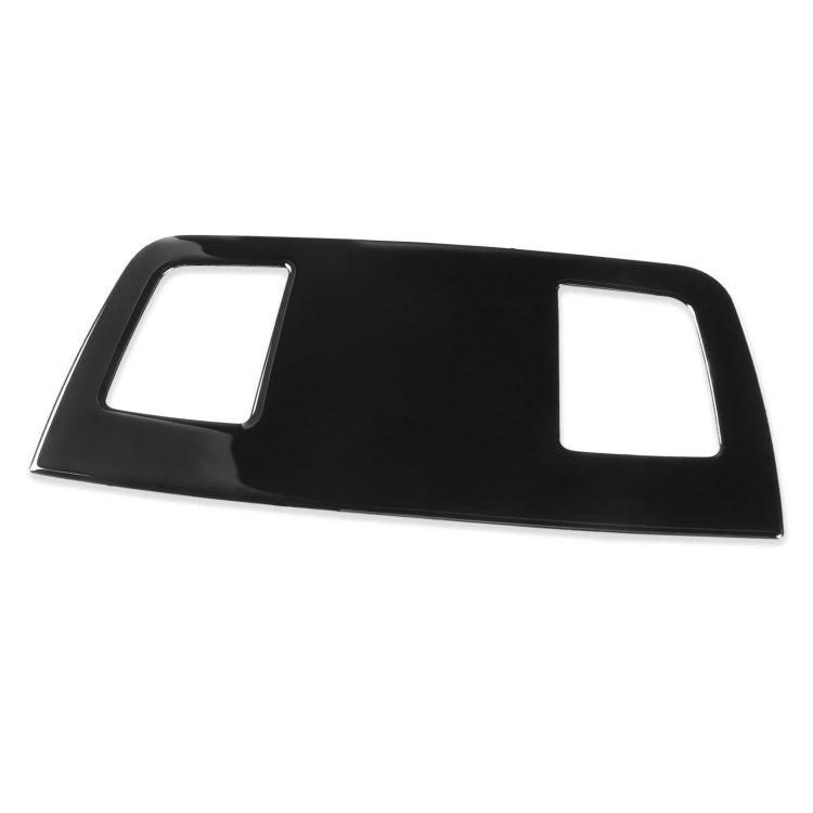 BMW dashboard air outlet panel sticker with two square rectangular cutouts, black with silver trim