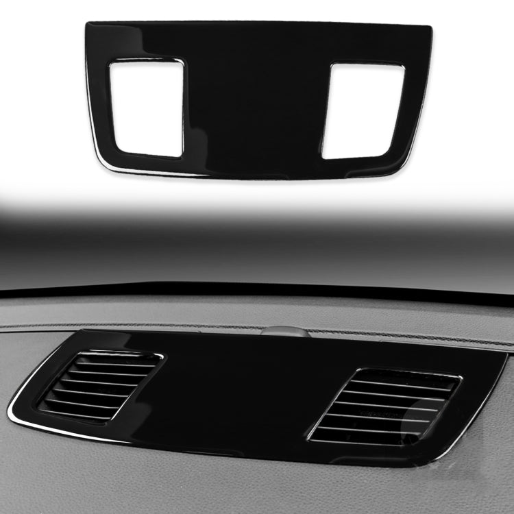 BMW dashboard air outlet and vent trim sticker, black with two square cutouts and vent slats
