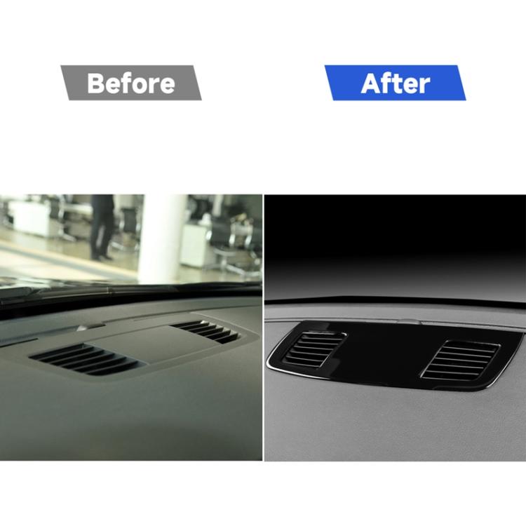 BMW dashboard air vent trim sticker shown on center vents in two views