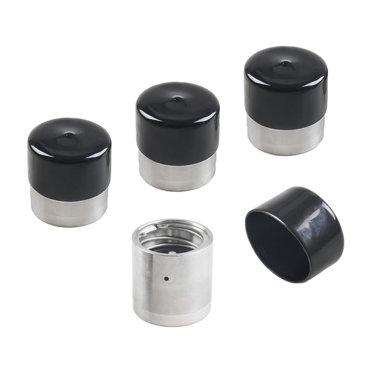 Stainless steel boat trailer hub bearing set with black protective caps