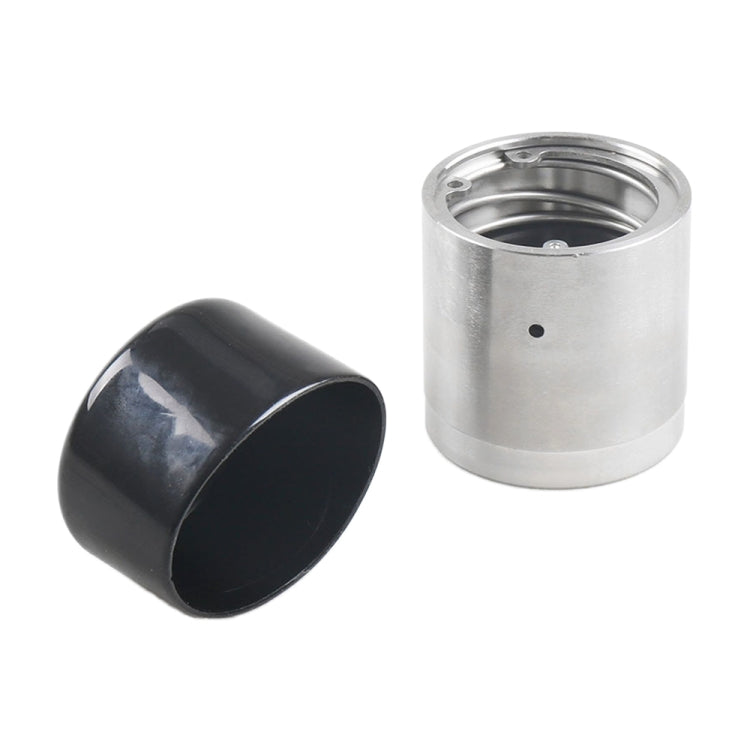 Stainless steel hub bearing with black protective cover and open inner housing