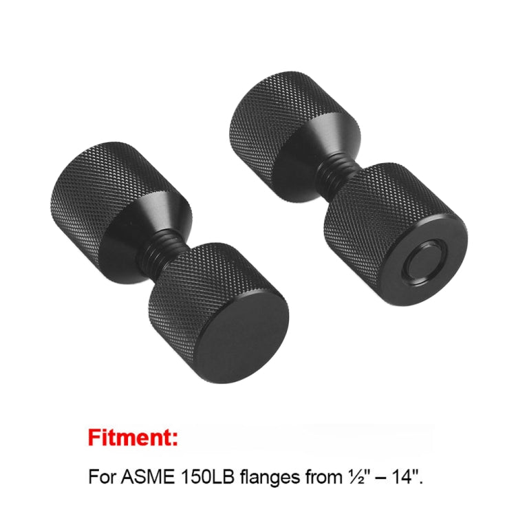 Two-hole alignment pins set with knurled black handles and circular hole ends