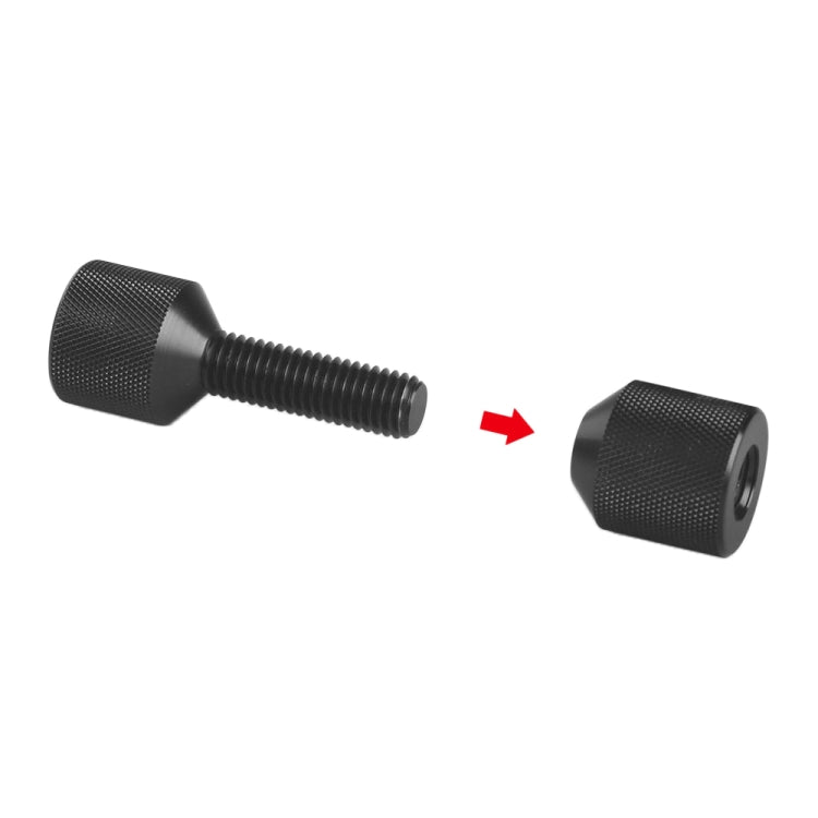 Two-hole alignment pin with black knurled head and threaded shank