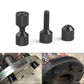 Two-hole alignment pin set with knurled black heads and threaded stems, plus loose end