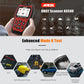 Ancel AS500 OBD2 scanner held in hand, red and black handheld unit