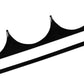 Curved black trim strip with light chrome edge for AC gear frame, right-drive