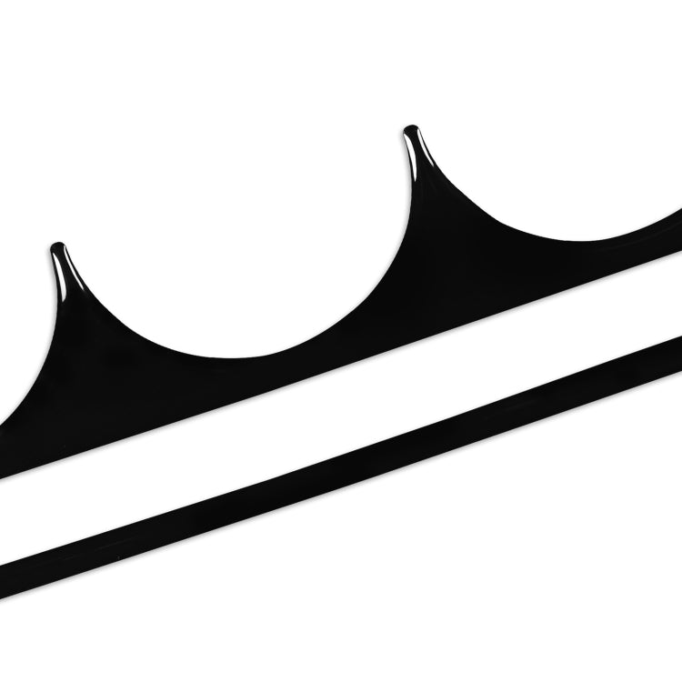 Curved black trim strip with light chrome edge for AC gear frame, right-drive
