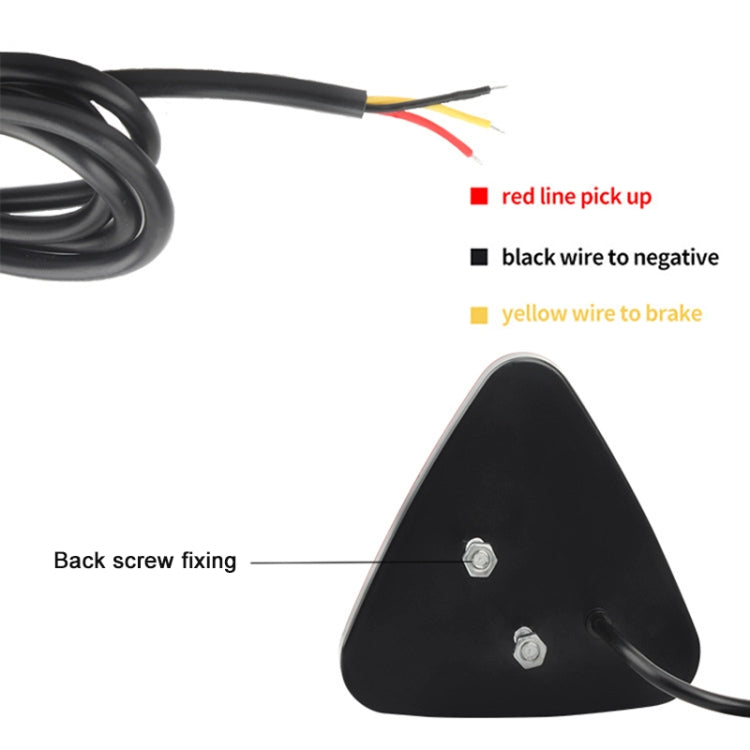 Triangle LED bike tail light with wiring and two-screw back mounting