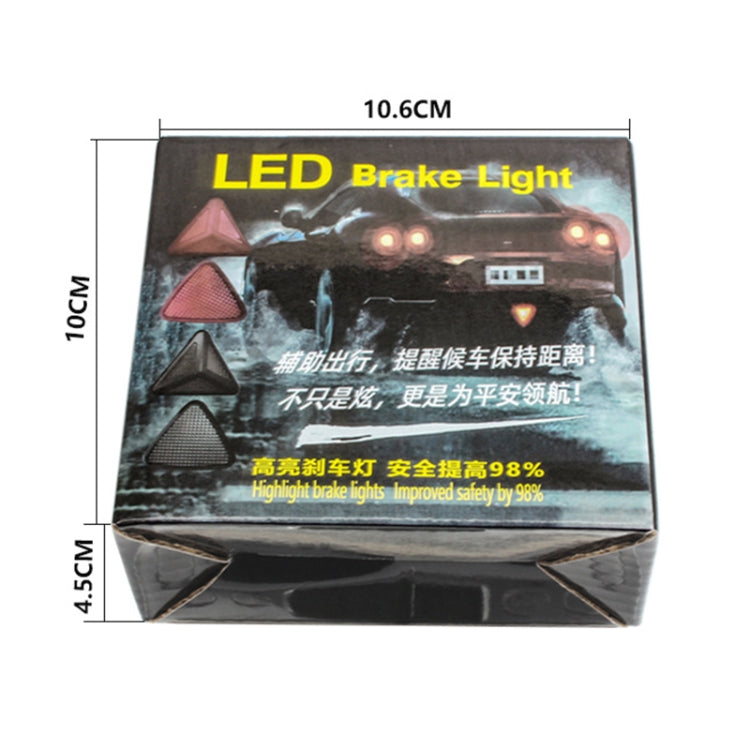 LED brake light retail box featuring a triangle red light design