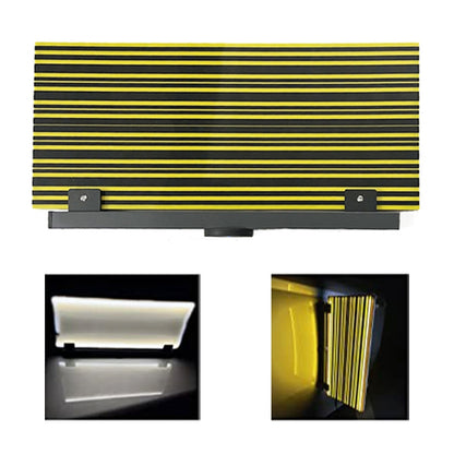 Stripe light detection board with yellow-and-black horizontal LED lines and two mounting clips