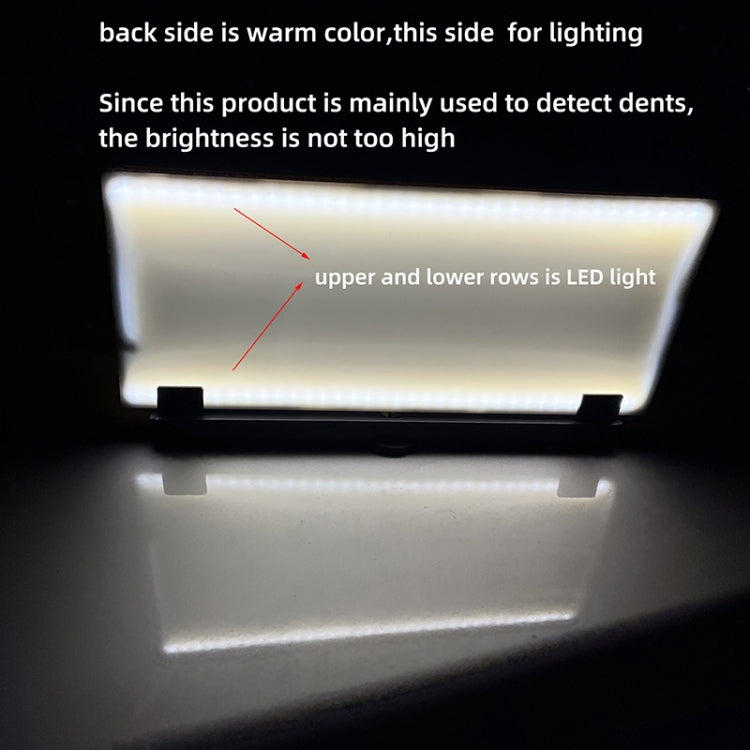 Stripe light detection board emitting warm LED glow, with upper and lower light rows