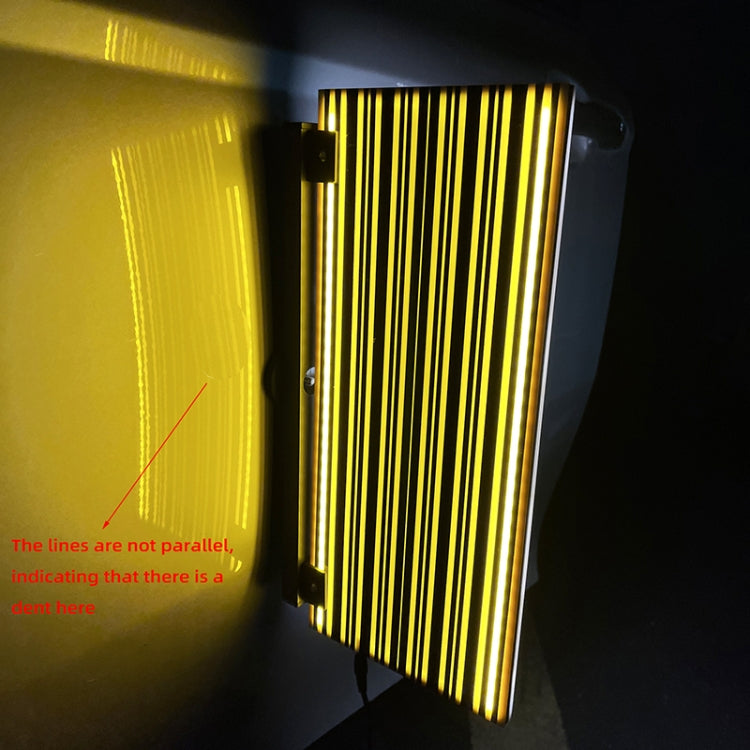 Stripe light detection board displaying vertical LED lines at a close angle