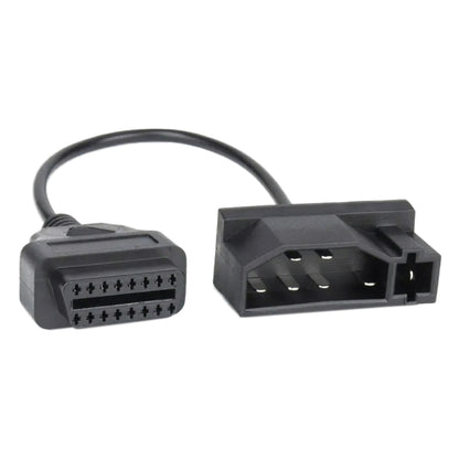 OBD II adapter cable: 7-pin plug to 16-pin OBD connector, black, for Ford
