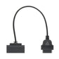 Adapter cable with separate 7-pin and 16-pin connector ends, black housing