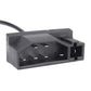 16-pin OBD connector end on black adapter cable, molded plastic housing