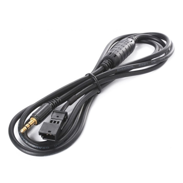Aux audio adapter cable with 3.5mm male plug and BMW connector, black cord