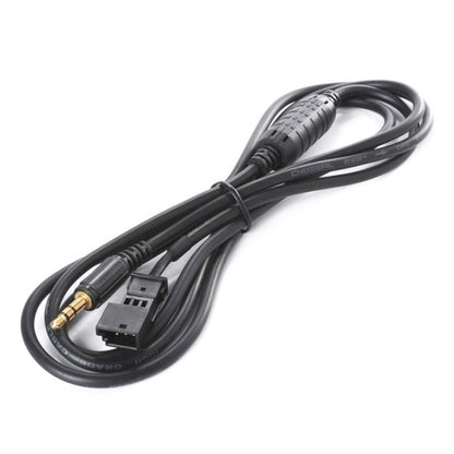 Aux audio adapter cable with 3.5mm male plug and BMW connector, black cord