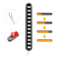 12-LED license plate light bar with wiring and inset showing beam illumination