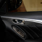 Installed black carbon fiber door handle trim panel for Infiniti interior