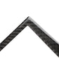Carbon fiber-look trim corner, dark gray braided texture, angled edge