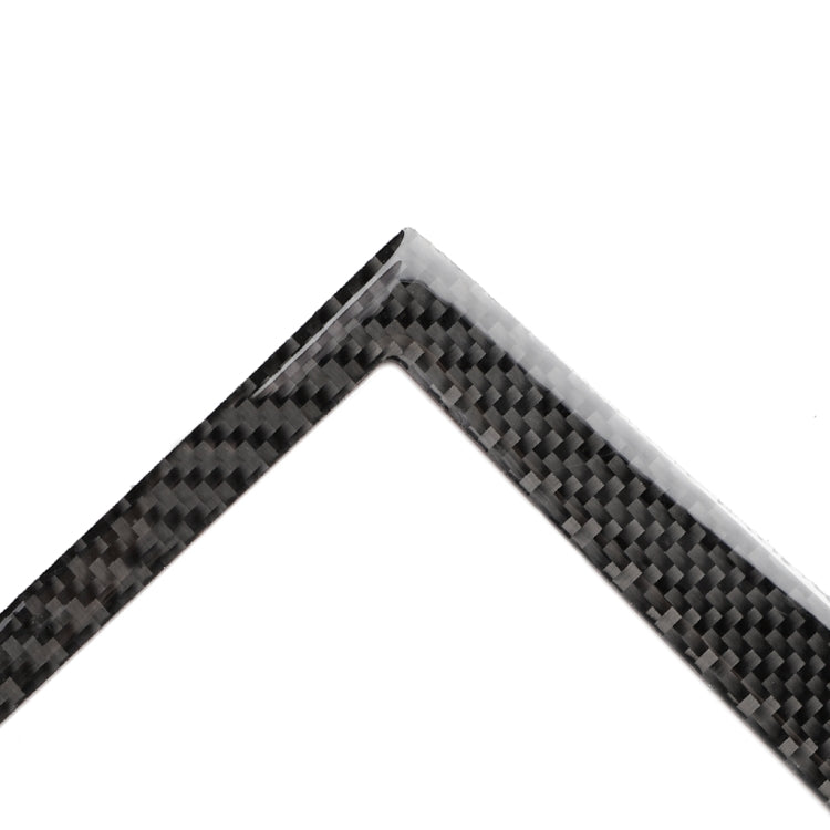 Carbon fiber-look trim corner, dark gray braided texture, angled edge