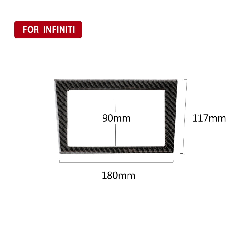 Carbon fiber-look navigation frame sticker with rectangular opening and size guides