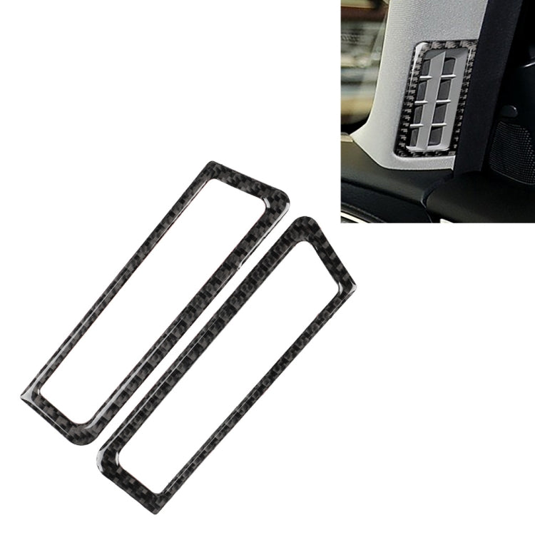 Carbon fiber-look A-pillar air outlet frame stickers, 2-piece set with cutout openings