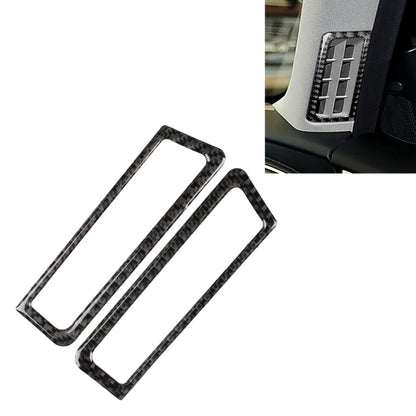 Carbon fiber-look A-pillar air outlet frame stickers, 2-piece set with cutout openings