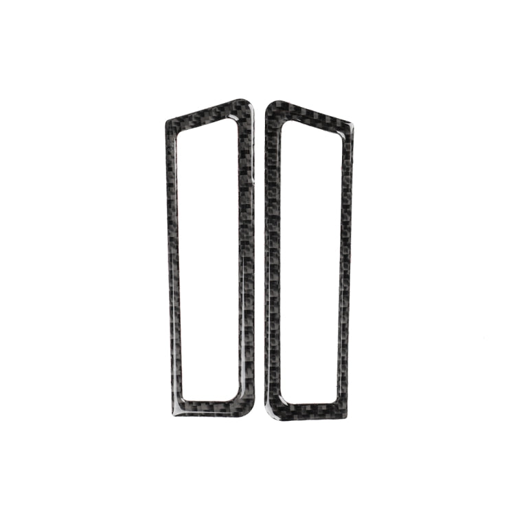 Carbon fiber-look A-pillar air outlet frame stickers, two tall rectangular pieces