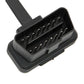 16-pin OBD2 connector plug end with exposed pin rows on black housing